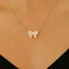 Colar de Moda com Laço Colorido Transfronteiriço para Mulheres Ins Doce Simples Princesa Dopamina Corrente Simples da Clavícula Joias