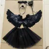 Alas de Ángel pluma blanca alas en forma de golondrina niños adulto actuación alas de plumas novia niña de las flores disfraz