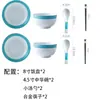 Conjunto de Tigela e Prato de Cerâmica para Uso Doméstico, Tigelas e Pratos Simples Estilo Japonês de Luxo Leve, Louça para Inauguração de Casa, Tigela de Arroz com Combinação de Cores Sob Esmalte