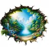 Pegatinas Decorativas para Pared de Puerta y Ventana de Restaurante con Patrón de Paisaje Estético de Efecto Visual 3D Pegatinas Impermeables para Carrocería de Coche