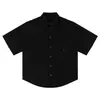 Camisa de Manga Curta Patchwork Desconstruída Estilo Americano Nova de Verão 2026 Yidao Vintage para Homens, Camisa Versátil de Corte Solto