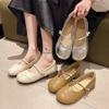 Sapatos Mary Jane Estilo Retrô Que Não Cansarão Seus Pés Mesmo Após Ficar em Pé por Muito Tempo, Sapatos de Couro de Alta Aparência Estilo Coreano da Moda 2025