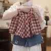 Conjunto de Ropa para Niña 2026 Verano Nuevo Elegante Vestido sin Mangas de Cuadros y Shorts de Mezclilla Conjunto de Dos Piezas