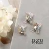 Arte de Uñas Moño de Organza Diamante Apilado Producto Terminado Estilo Popular de Celebridad de Internet Brillo Huevo de Paloma Joyería de Diamante para Uñas Hecha a Mano