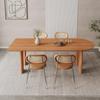 Mesa de Madeira Maciça Nórdica Design de Madeira Original Mesa Simples Luz de Mesa Estilo Luxo Silencioso Mesa de Jantar Mesa de Trabalho Oval Distinta