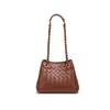 Nova Bolsa de Mão Tecida de Luxo Leve para Mulheres, Bolsa de Ombro, Grande Capacidade, Textura de Corrente, Bolsa para Paraquedas