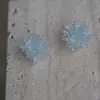 [Agua Azul Suave] Pendientes de Flor Azul Transparente para Mujer Diseño de Nicho Pendientes Avanzados Pendientes Pendientes Pendientes Plato de Incienso de Mosquito