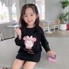 Ropa Infantil 2026 Primavera y Otoño Nuevo Estilo Coreano Moda Linda Vestido Camiseta para Niños y Bebés, Top Holgado Versátil de Manga Larga