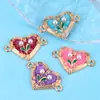 Nuevos Accesorios DIY de Lujo Accesible Elegantes Creativos de Venta Caliente Flor Perla Corazón Doble Colgante Material Aleación de Metal con Goteo de Aceite Lote