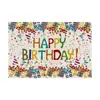 Manteles individuales con tema de cumpleaños con estampados de pastel feliz y globos, resistentes al calor, para decoración del hogar y restaurante, tapetes de mesa
