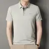 Polo de manga corta para hombre de verano, fresco, con logo de letra prensada, disponible en varios colores, fresco y transpirable, versátil para el uso diario