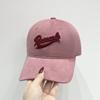 Boné de Beisebol Bordado com Letras Novo Estilo Coreano Outono e Inverno Feminino para Cabeça Grande Mostrar Rosto Pequeno Versátil Macio Touca Esfoliante para Homens