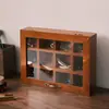 Caja de Almacenamiento de Joyería de Escritorio de Madera Bandeja Rejilla de Madera Organizador de Cosméticos Labiales Caja de Madera Madera Maciza