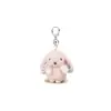 Tela de Visón Europeo Conejo Floral Pastoral Genuino Colgante de Peluche Conejito de Orejas Caídas Llavero de Bolso Colgante Pequeño