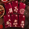 Sobres Rojos de Boda para Celebraciones, Paquetes Rojos Vintage con Estampado Dorado de Alta Gama para un Matrimonio Feliz