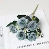 Flores Artificiales de Alta Gama, Ramo de 5 Rosas, Arreglo de Flores Falsas para Decoración del Hogar, Venta al por Mayor desde el Fabricante, Accesorios para Fotografía de Bodas