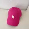 Novo Boné de Beisebol Cor Letra R Verão Feminino Estilo Coreano ins Soft Top Shade Cap Estudante Casal Chapéu de Sol