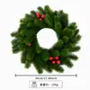 Decoração de Natal guirlanda artificial de agulha de pinheiro Norwich com bagas vermelhas artificiais e pinhas para pendurar na porta