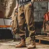 Calças de trabalho americanas resistentes para homens, novo modelo outono e inverno 2026, calças casuais modernas de corte solto, calças jogger de marca da moda
