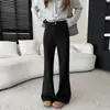 Apenas para um efeito emagrecedor~ Jeans preto boca de sino de perna longa para mulheres, novo modelo 2026, calça larga reta solta de comprimento total