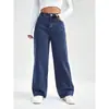 2026 Estação Independente Verão Feminino Mais Vendido Confortável para o Trabalho Jeans Versátil Cor Sólida Moda Calças Atacado Tendência