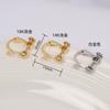 Accesorios de joyería al por mayor aretes invisibles indoloros de color oro real chapados en cobre 14K cabeza de onda espiral con clip para la oreja con anilla de suspensión