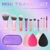 10 Mini Brochas de Maquillaje, 10 Brochas de Maquillaje con Mangos Cortos, Set Multicolor, Transfronterizo, Dropshipping, Directo de Fábrica