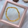 Pulseira de âmbar natural em forma de pera, pulseira de anel único com contas redondas de âmbar, fabricantes de joias atacado direto