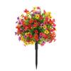 Punto Violeta Eucalipto Árbol Simulado Inserto Primavera y Verano Decoración de Patio Exterior Hogar Planta Verde Bolas de Flores Falsas