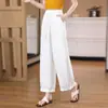 Pantalones Cortos tipo Bloomers de Seda Helada de Moda Hechos a Medida para Mujer, Estilo Delgado de Verano, de Cintura Alta Holgados a la Moda para Figuras Pequeñas, Pantalones Casuales de Pierna Recta