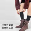 Calcetines Nuevos de Tubo Largo Estilo Japonés para Mujer, 240 Agujas, Transpirables Negros de Media Caña, Color Sólido, Cálidos para Pantorrilla, Delgados Estilo Verano