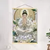 Estatuas de Guanyin de Tres Capas Blancas de 99.9cm para Salvación y Ayuda, Pintura Colgante de Imagen del Bodhisattva Avalokiteshvara, Estatua de Buda para Adoración, Rollo para Ofrenda