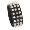 Pulseira Exagerada com Rebites Estilo Punk Europeu e Americano Mais Vendida na Fronteira, Pulseira com Espinhos Rock, Pulseira de Couro Personalizada para Homens