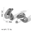 Europa y Estados Unidos transfronterizos aretes de oro de 18k titanio acero irregular curvos aretes para mujer simples estilo ins sensación de lujo ligero alta gama
