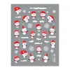 Redanco5D Embutido Ins Popular Adesivos de Nail Art Quente Prata e Ouro Boneco de Neve de Natal Adesivos Estéreo para Unhas He1542