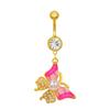 Gaibei Europeo y Americano Transfronterizo Mariposa de Diamantes Completa Piercing Anillo para el Ombligo Uña para el Ombligo Anillo para el Ombligo Adornos para el Ombligo Europeos y Americanos Lujo Accesible Joyería para Piercing