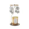 Set de Velas Navideñas con Aroma a Oro y Disco Delgado en Stock del Fabricante con Candelabro de Linterna Giratoria, Regalo Festivo para el Hogar