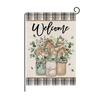 Serie de Plantas y Flores Transfronterizas Banderas de Jardín Personalizadas, Banderas Pequeñas de Exterior Impresas en Lino de Doble Capa, Banderas de Decoración para Jardín
