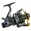 Yumoshi 1 Peça Cinza + Dourado Metal + Plástico + Madeira Liberação Dupla Cabeça de Metal Freio Dianteiro e Traseiro Linha de Pesca