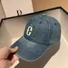 Boné de Baseball Bordado com Letra C para Mulheres Primavera e Verão Jeans Versátil Top Macio Chapéu de Proteção Solar Street Casual Boné com Aba Tendência