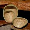 Cesta de Vime de Bambu Pele Verde Casa de Campo Tecelagem de Bambu Cesta de Bambu Peneira de Bambu Hotel Panela Quente Lavar Legumes Cesta de Drenagem Tecelagem de Bambu Produtos de Bambu