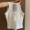 Espalda de Encaje con Corte Bonita Espalda Top Básico para Mujer Ropa de Exterior de Verano Chica Atrevida con Almohadilla en el Pecho Camisola Todo en Uno