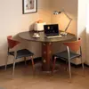 Mesa de Comedor Funcional Estilo Bauhaus Mid-Century de Madera Maciza para Hogar Apartamento Pequeño Lujo Ligero Pizarra Berg Cuadrada Plegable Mesa Redonda