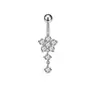 Anillo para Ombligo de Acero Inoxidable Transfronterizo Set de 6 Piezas con Moño, Forma de Corazón, Circonita de Diamante Completo Joyería para Piercing de Ombligo de Supermercado