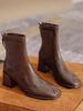 Botas Martin para Mujer 2026 Otoño Nuevo Estilo Tacón Grueso Botas Ajustadas Punta Cuadrada Botas Cortas Elegantes Botines Tacón Medio-Alto Zapatos Chelsea