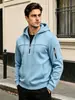 Sudadera con Capucha para Hombre Estilo Primavera y Otoño, Forrada de Polar, Bolsillo con Cremallera, Chaqueta Deportiva Casual, Jersey de Color Sólido, Ropa para Hombre