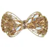 Presilha Grande de Metal com Laço de Cristal e Toque Sofisticado, Cheia de Strass, Presilha Horizontal para um Coque Elegante, Acessório de Cabelo Estilo Mãe