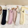 Meias de Veludo Coral Femininas de Inverno Espessadas Sem Pelo de Gato Meias para Dormir em Casa Meias Longas para Chão Meias Plus Lote