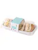 Caja de embalaje para sándwiches, rollo de pastel, porciones de mousse, caja de embalaje tipo blíster de plástico transparente para hot dogs, 100 juegos