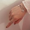 Pulseira Prateada 925 Retro Envelhecida para Mulheres, Simples Elegante, Estilo Frio Casal Ins Design de Nicho, Prata Tailandesa Melhor Amiga